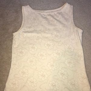Cream and beige Gap boatneck with floral design